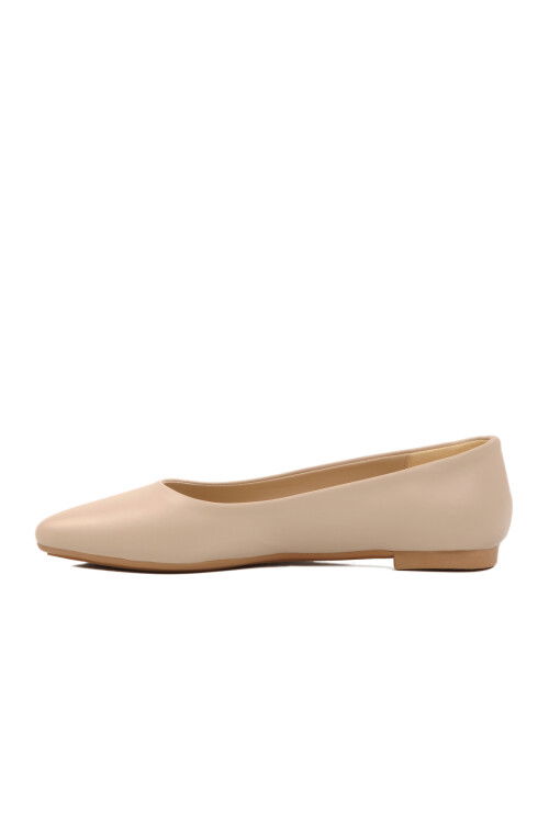 Beige Light Thin Sole Womens Ballerinas 209118 Z