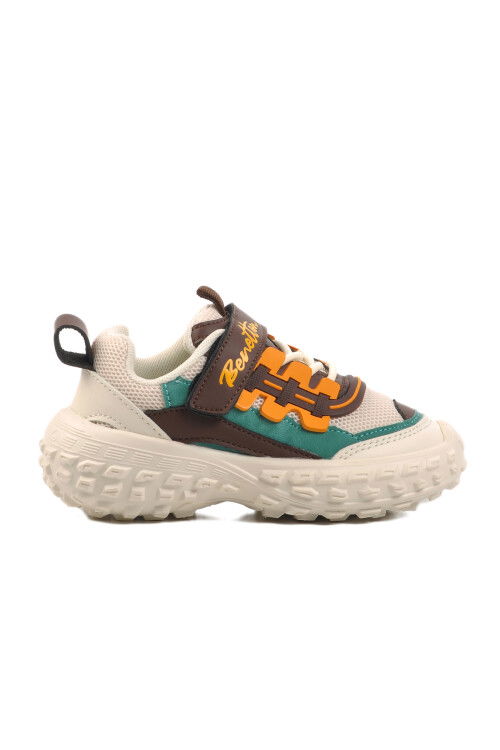 Beige Memory Foam Velcro Kids Sneakers BNI-11136 P