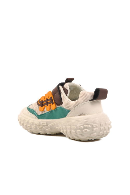 Beige Memory Foam Velcro Kids Sneakers BNI-11136 P