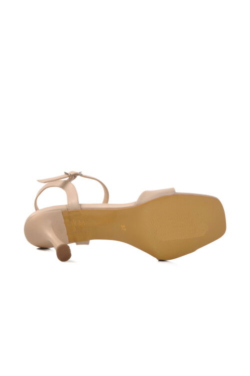 Beige Womens Heeled Sandals 448189 Z