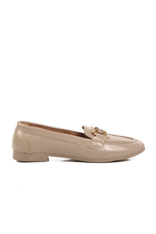 Beige Patent Leather Womens Ballerinas 572421 Z
