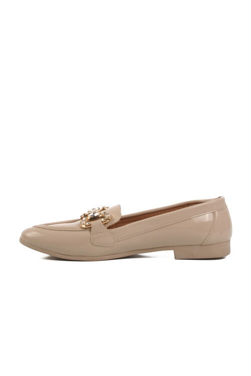 Beige Patent Leather Womens Ballerinas 572421 Z