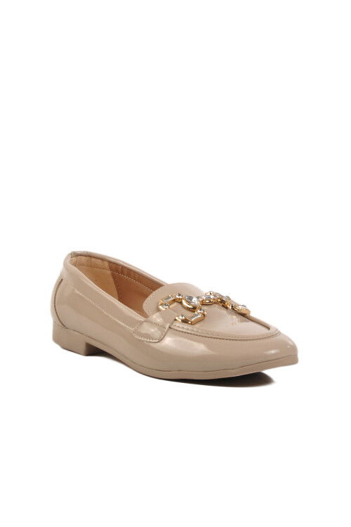 Beige Patent Leather Womens Ballerinas 572421 Z