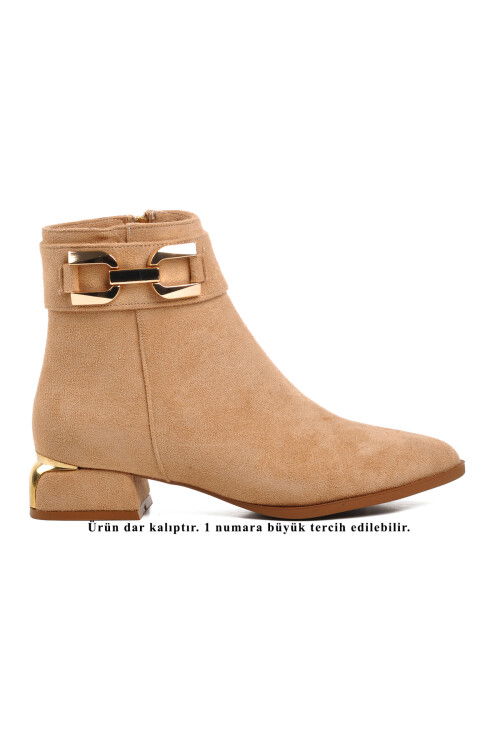 Beige Suede Womens Boots 248035 Z