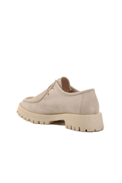 حذاء كاجوال نسائي من جلد الغزال البيج PC-54319 Z