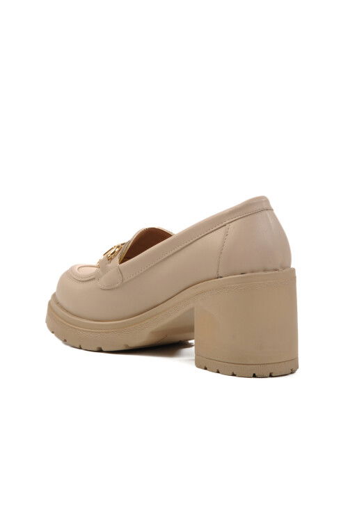Beige Heeled Womens Casual Shoes 572401 Z