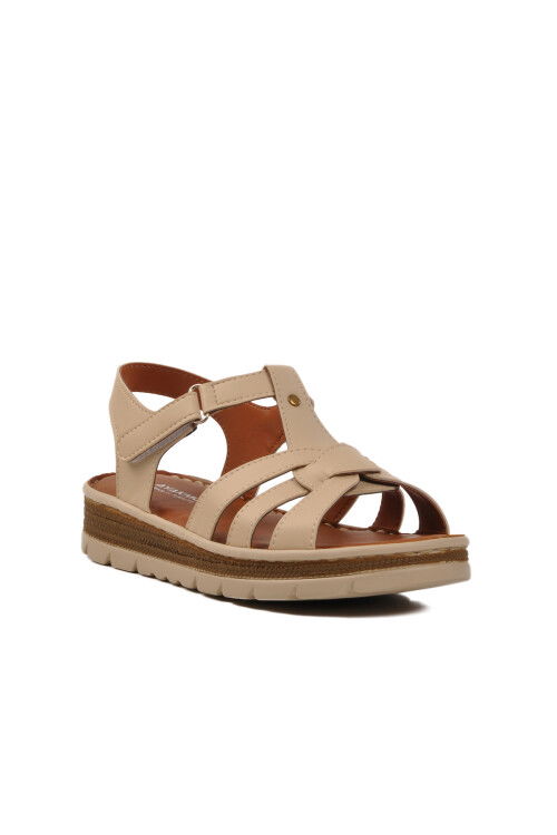 Bej Cırtlı Kadın Sandalet 492127 Z