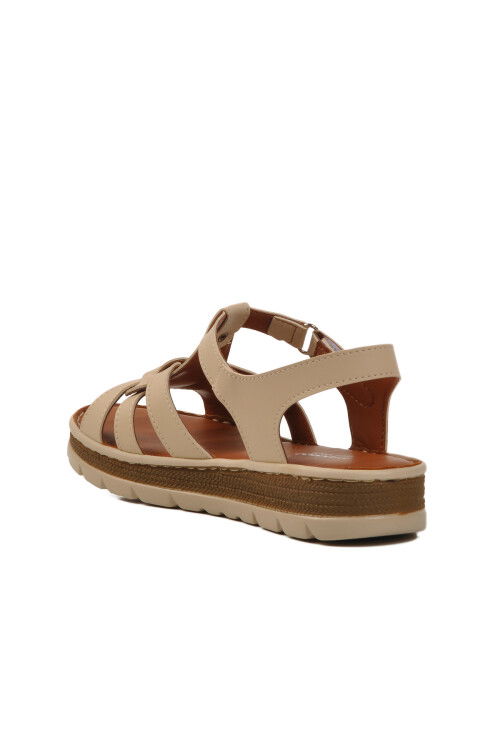 Bej Cırtlı Kadın Sandalet 492127 Z