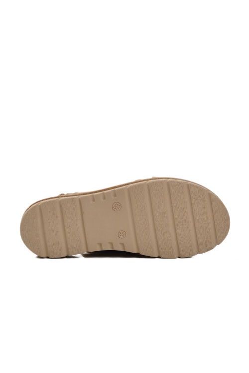 Beige Velcro Womens Sandals 492129 Z