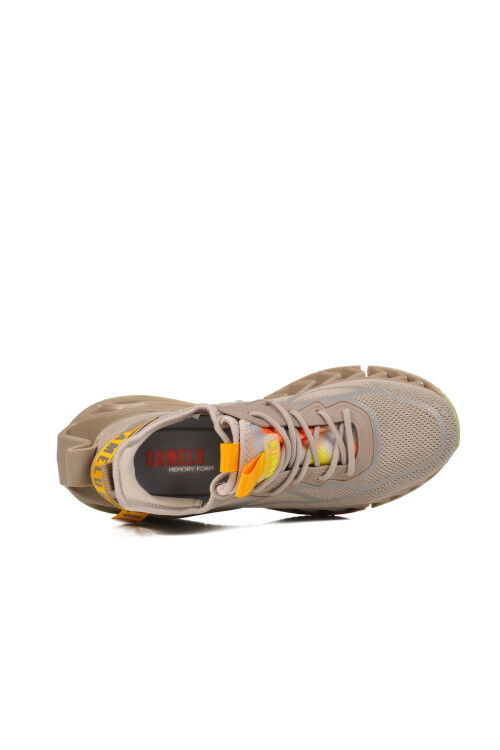 Beige Mesh Breathable Memory Foam Mens Sneaker Bright M