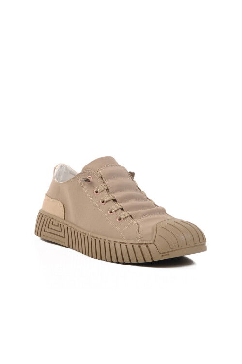 Beige Linen Memory Foam Mens Sneakers Vigor M