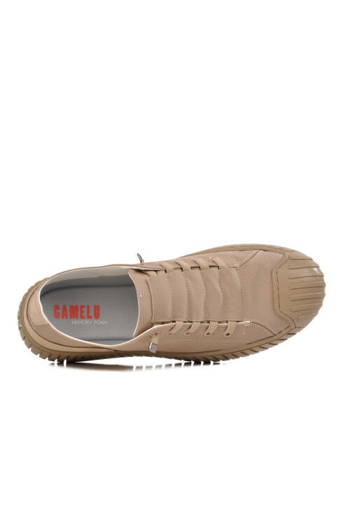 Beige Linen Memory Foam Mens Sneakers Vigor M