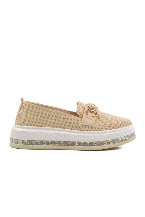 Beige Light Linen Womens Casual Shoes 261195 Z