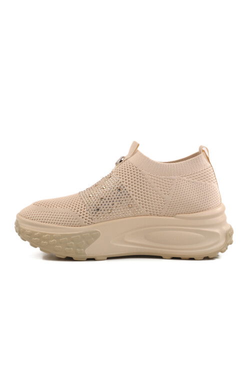 Beige Knit Lightweight Womens Sneakers 25Y305-4 Z