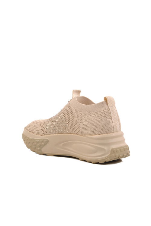 Beige Knit Lightweight Womens Sneakers 25Y305-4 Z
