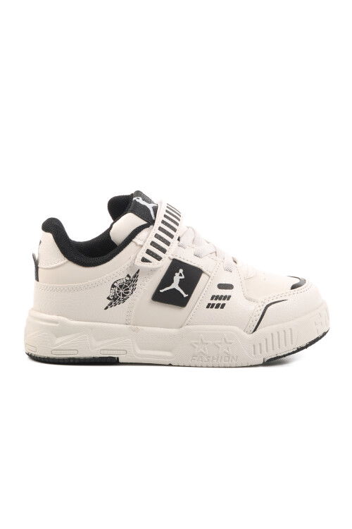 White Unisex Velcro Kids Sneakers King Short P