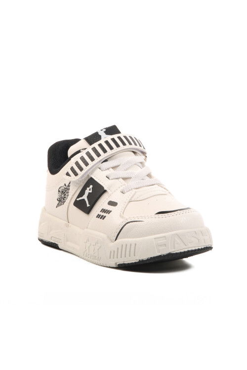 White Unisex Velcro Kids Sneakers King Short P