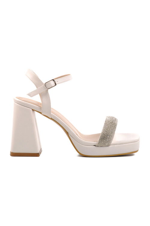 White Platform Heel Womens Evening Shoes 336535 Z