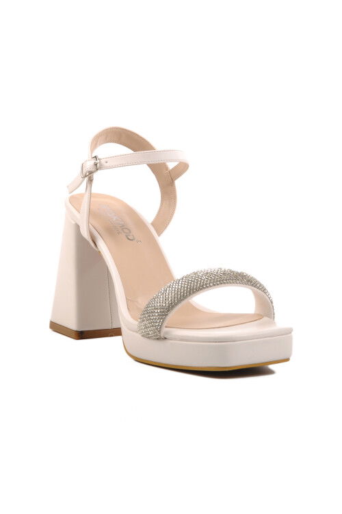 White Platform Heel Womens Evening Shoes 336535 Z