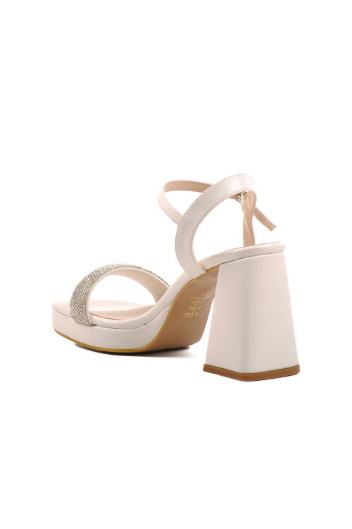 White Platform Heel Womens Evening Shoes 336535 Z