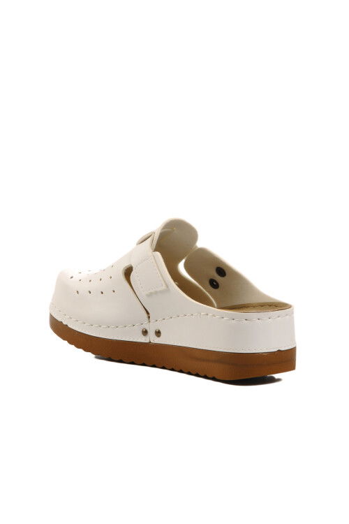 White Anatomic Unisex Sabo Slippers 07-008 G