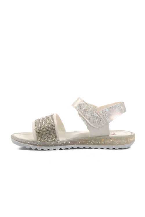 White Glittery Orthopedic Girls Sandals 24-408 P