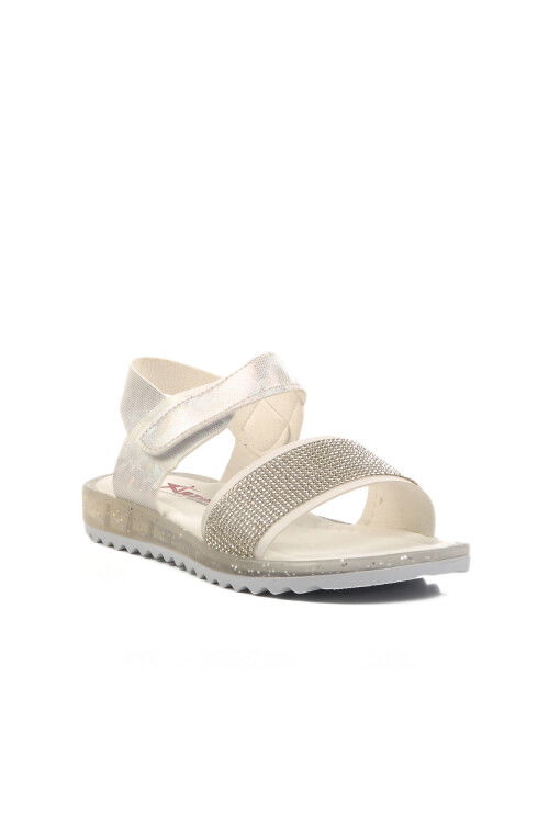 White Glittery Orthopedic Girls Sandals 24-408 P