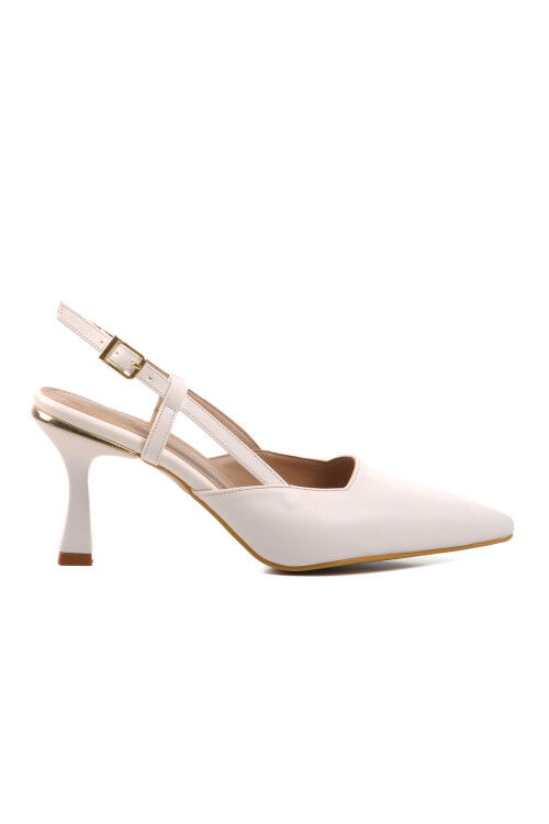 White Thin Heeled Womens Evening Shoes PC-54723 Z