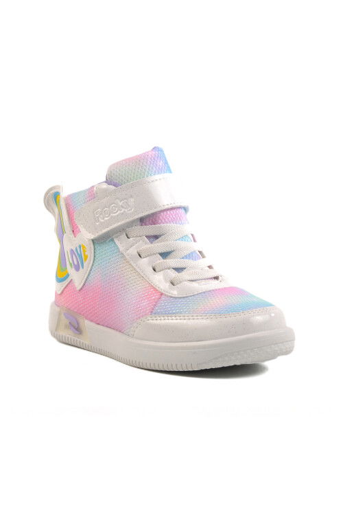 White Velcro Ankle Girl Sneaker 6503 F