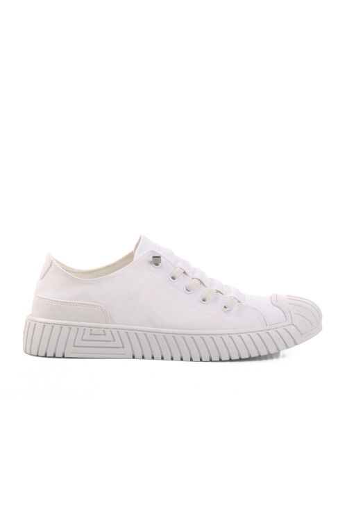 White Linen Memory Foam Mens Sneakers Vigor M