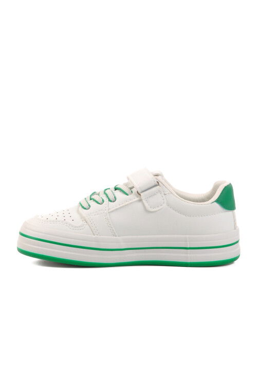 White Green Velcro Childrens Sports Shoes BNI-10029 P