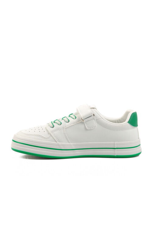 White Green Velcro Childrens Sports Shoes BNI-10024 F