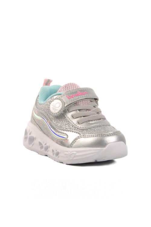 Gray Velcro Stoned Girls Sports Shoes BNI-10131 B