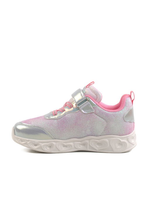 Silver Velcro Lighted Girls Sneakers Yuki F