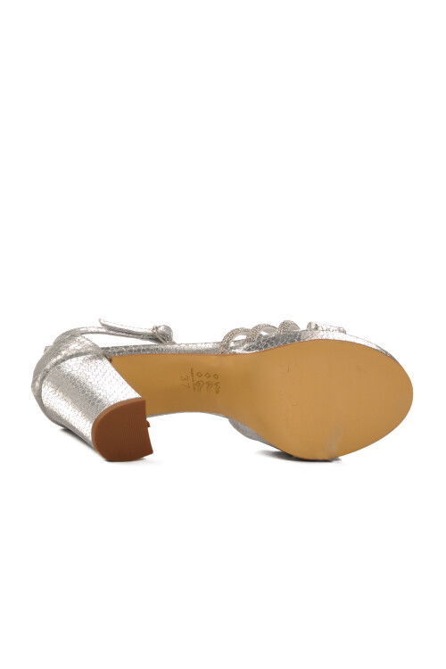 Silver Platform Heel Womens Evening Shoes 655386 Z