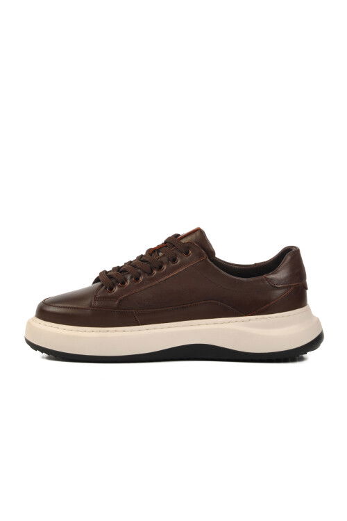 Brown Genuine Leather Mens Casual Shoes E-580 M