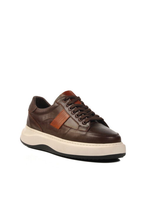 Brown Genuine Leather Mens Casual Shoes E-580 M