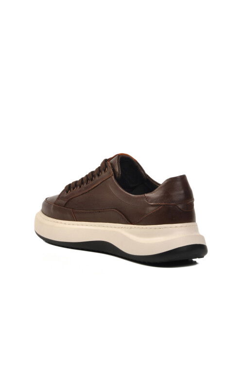 Brown Genuine Leather Mens Casual Shoes E-580 M
