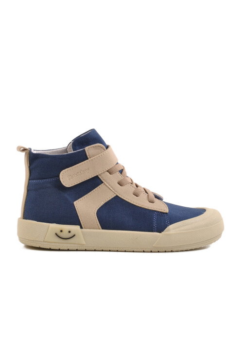 Navy Blue Velcro Ankle Boys Sports Shoes 7465 F