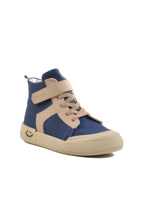 Navy Blue Velcro Ankle Boys Sports Shoes 7465 F