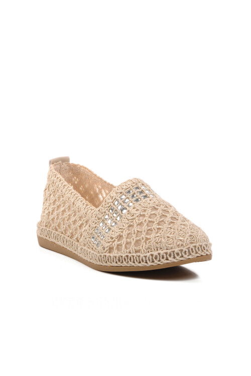 Cream Knitted Sweater Womens Ballerinas PC-54570 Z