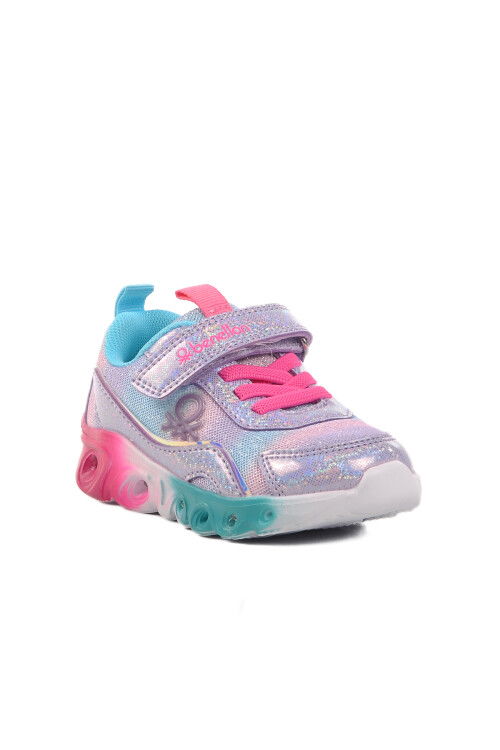 Lilac Velcro Lighted Girls Sports Shoes BNI-10136 B