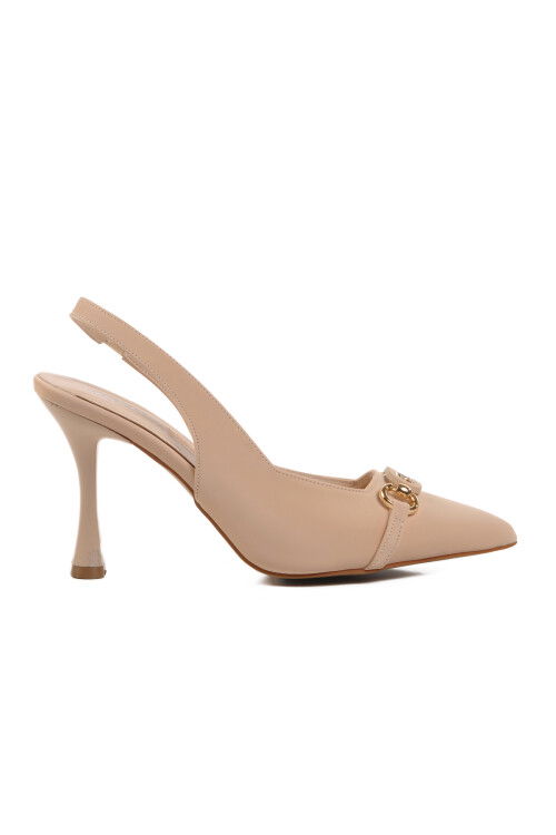 Nude Thin Heeled Womens Evening Shoes 671124 Z