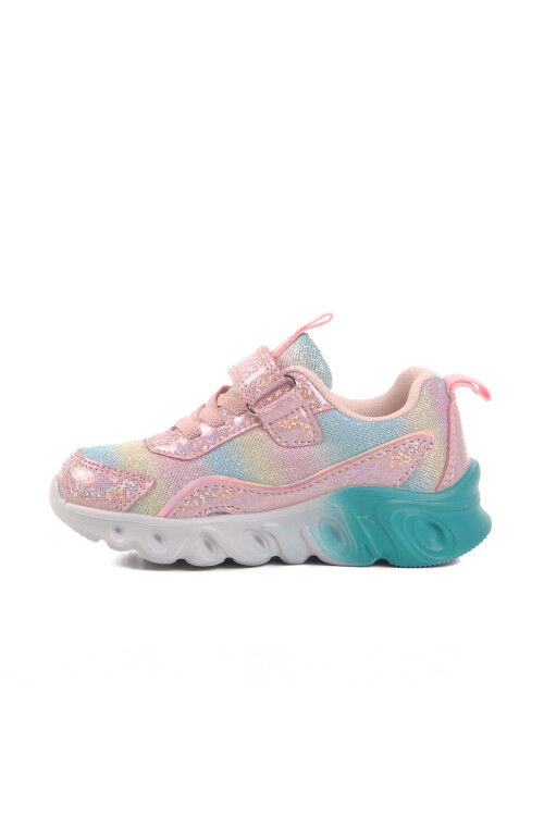 Pink Velcro Lighted Girls Sneakers BNI-10136 B