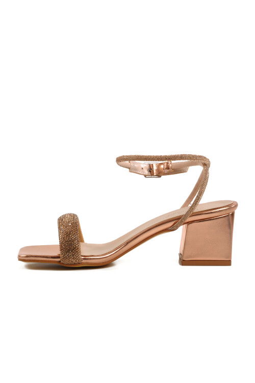 حذاء نسائي مسائي بحزام للكاحل من حجر الورد PC-54670 Z