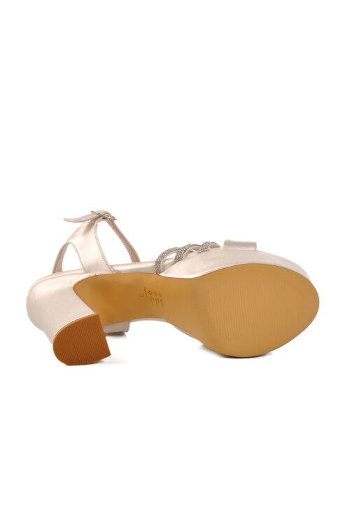 Pearl Satin Womens High Heel Evening Shoes 655413 Z