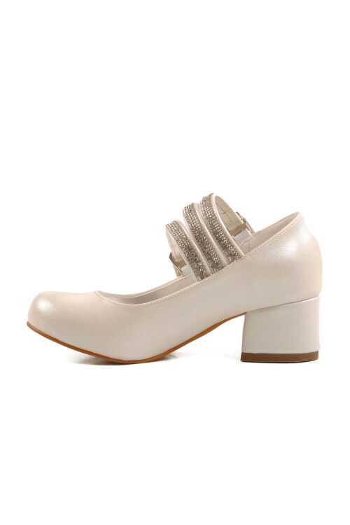 Mother of Pearl Stone Girls High Heeled Ballerinas 37 F