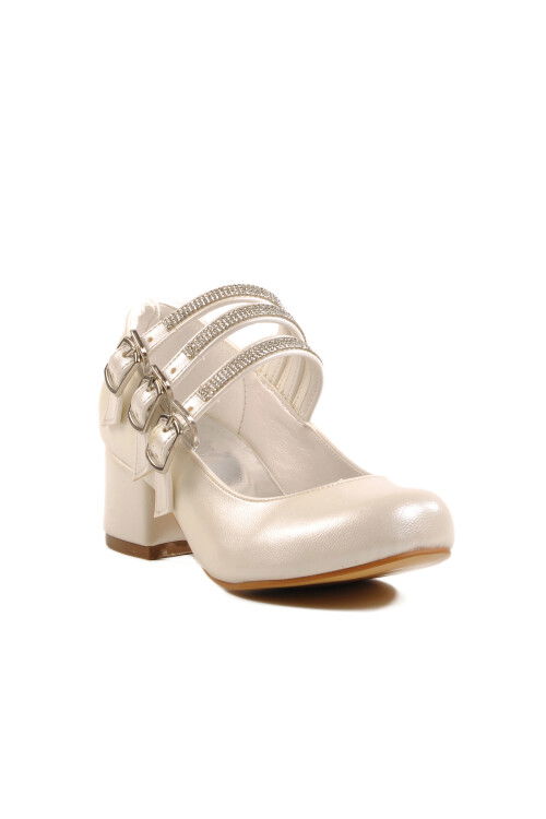 Mother of Pearl Stone Girls High Heeled Ballerinas 37 F