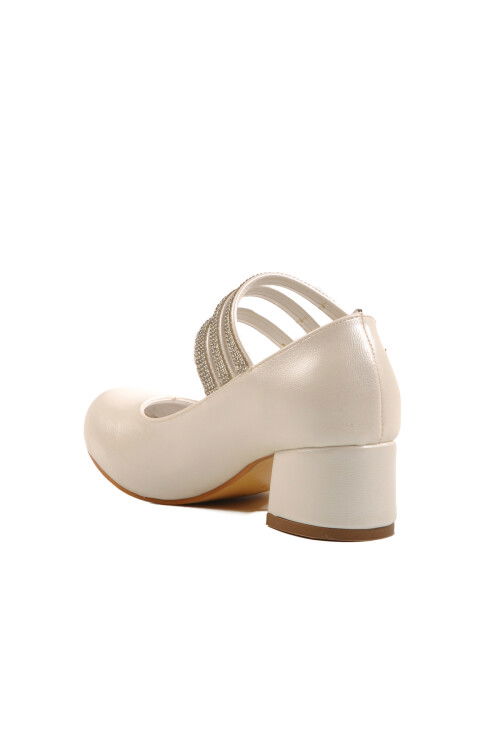 Mother of Pearl Stone Girls High Heeled Ballerina Shoes 37 P