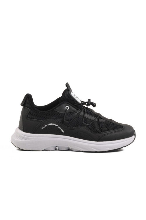 Black and White Textile Mens Sports Shoes 2032 M